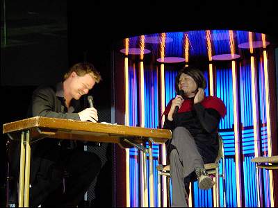 RDM and Garrett Wang onstage during the FedCon10 cabaret