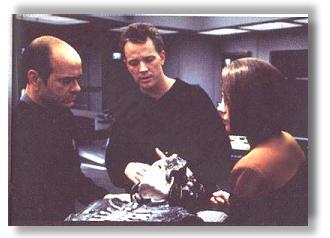 RDM directs Picardo and Dawson on the third season episode, Unity